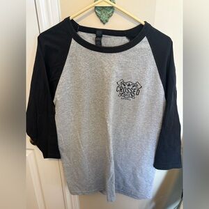 Crossed Axes Apparel Raglan Tee in Grey and Black